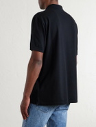 Ralph Lauren Purple label - Cotton and Cashmere-Blend Piqué Polo Shirt - Black