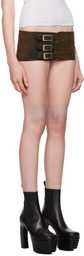 Mowalola SSENSE Exclusive Brown Belt Denim Miniskirt