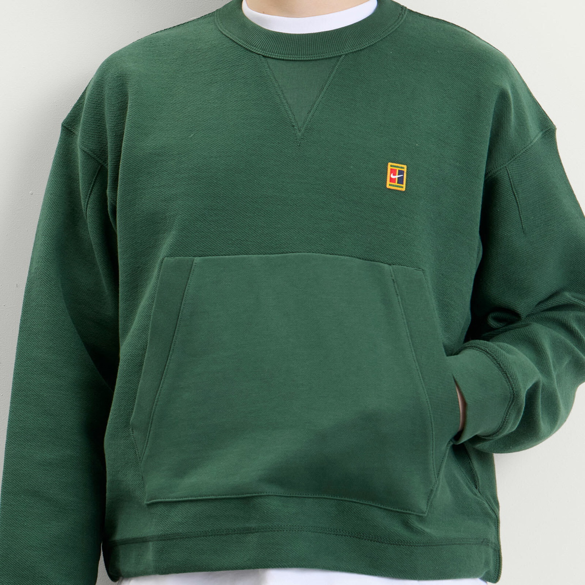 Nike Men's Club Rules Fleece Crew Sweatshirt in Fir/Sail
