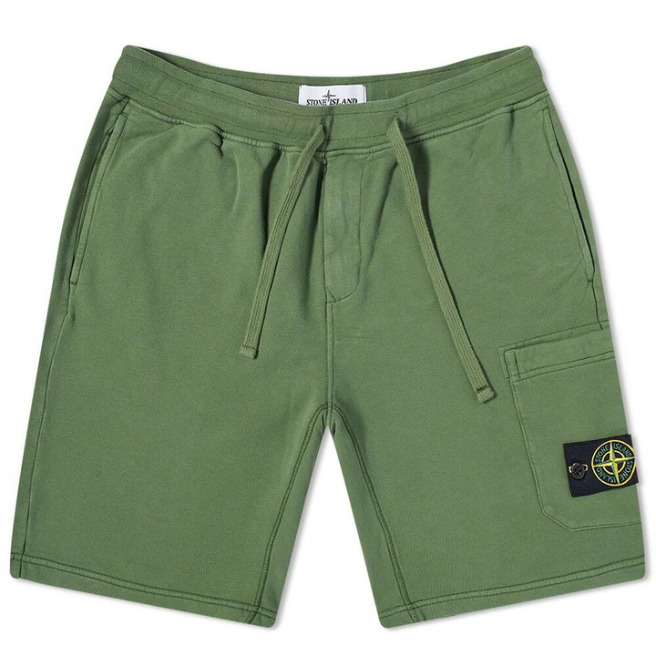 Photo: Stone Island Men's Brushed Cotton Sweat Short in Olive