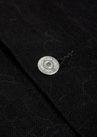 Les Deux Layton Subtle Flower Print Denim Jacket Black