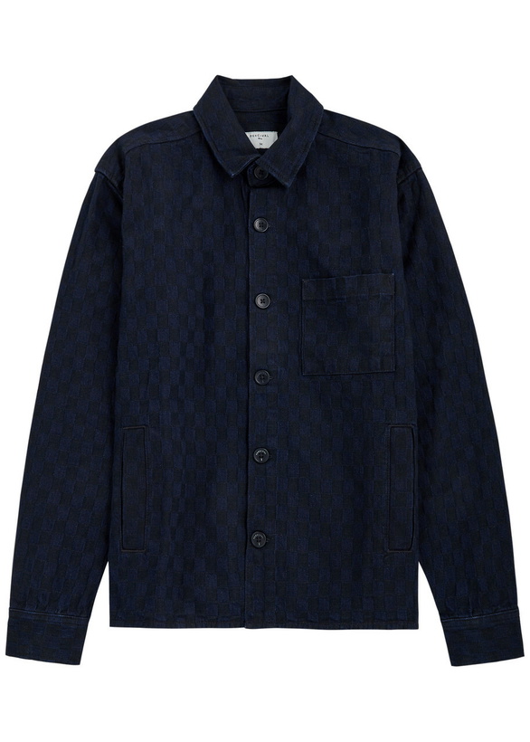 Photo: Percival Checkerboard Denim Shirt Navy