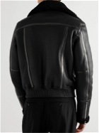 Balmain - Shearling-Lined Leather Biker Jacket - Black