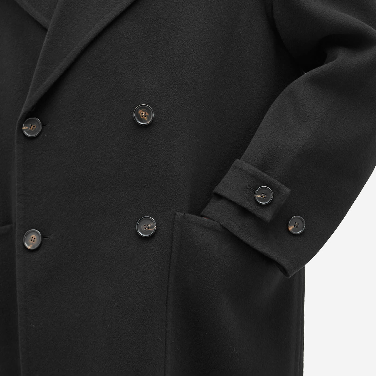 Róhe Men's Double Faced Wool Trench Coat in Black