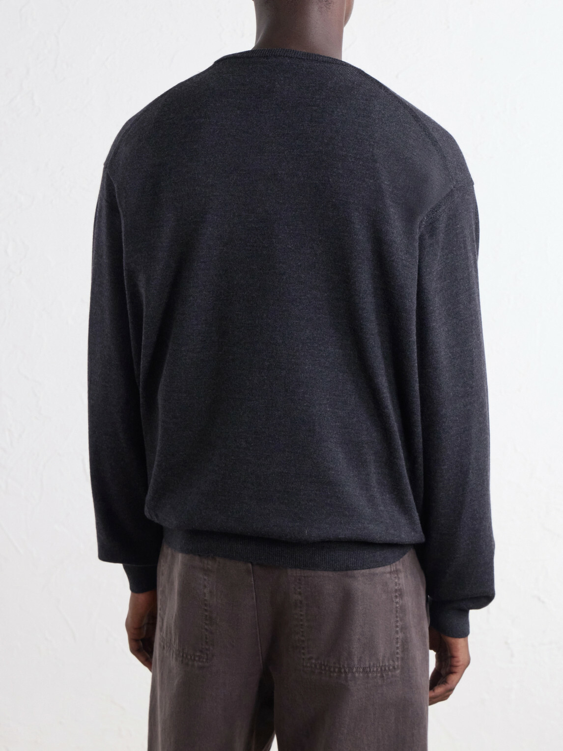 A.PRESSE - Wool Henley Sweater - Gray