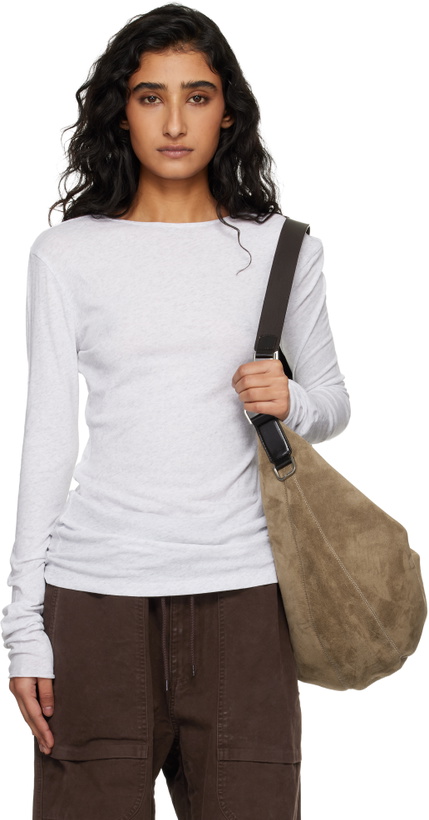 Photo: Entire Studios Gray Sheer Long Sleeve T-shirt