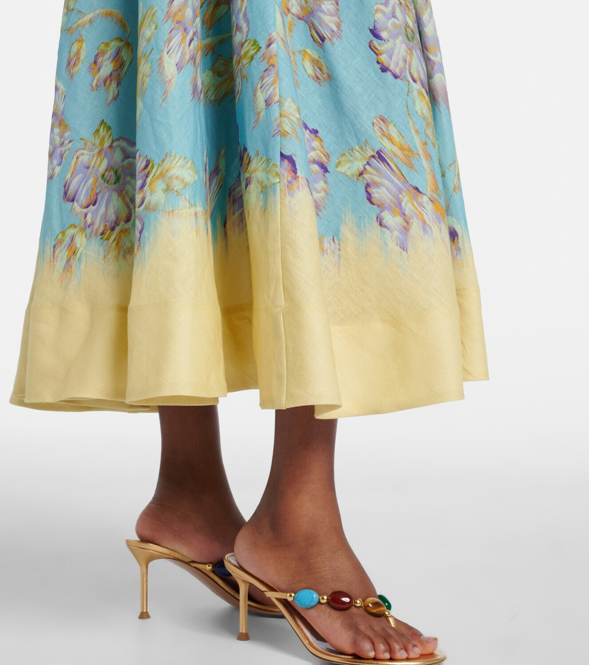 Alémais Jerry floral linen midi dress
