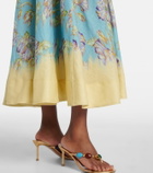 Alémais Jerry floral linen midi dress