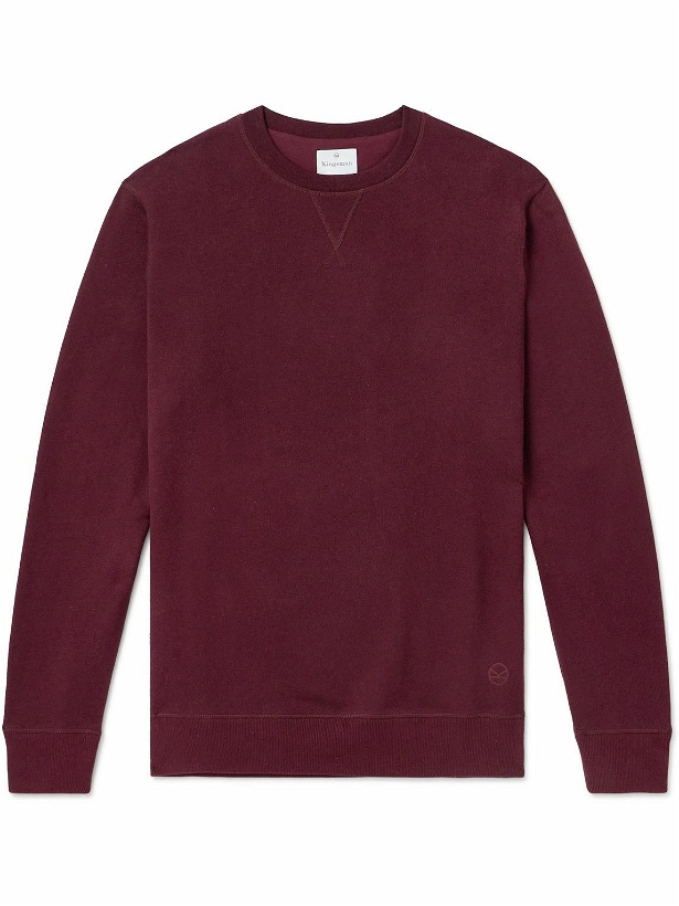 Photo: Kingsman - Logo-Embroidered Cotton and Cashmere-Blend Jersey Sweatshirt - Burgundy