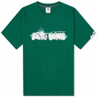 Men's AAPE Virgil Font Khn Camo T-Shirt in Dark Green