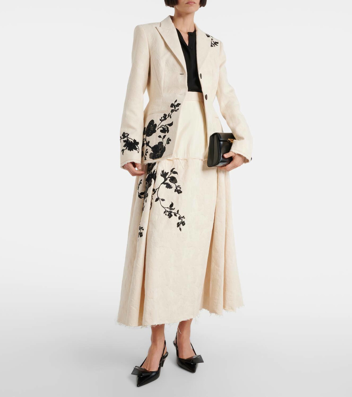 Erdem Embroidered cotton jacquard blazer Erdem