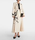 Erdem Embroidered cotton jacquard blazer
