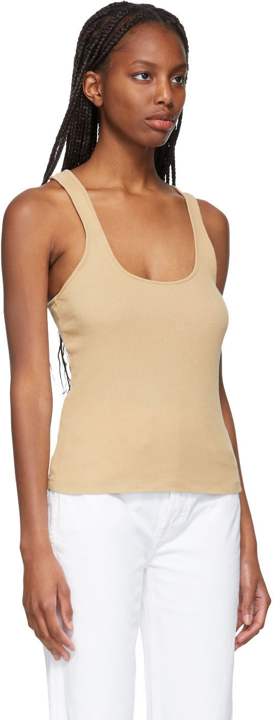 Re/Done Brown Hanes Edition Tank Top Re/Done