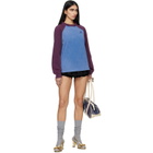 SHUSHU/TONG Blue & Burgundy Crewneck Long-Sleeve T-shirt