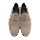 Brioni Taupe Suede Penny Loafers