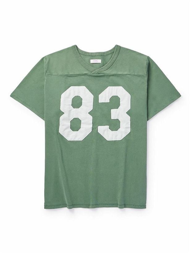 Photo: ERL - Appliquéd Cotton-Jersey T-Shirt - Green