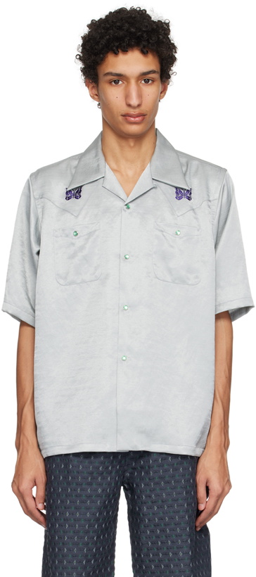Photo: NEEDLES Blue Embroidered Shirt