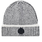 Moncler Men's Cable Marl Knit Beanie in Navy/Grey