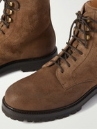 Brunello Cucinelli - Suede Lace-Up Boots - Brown