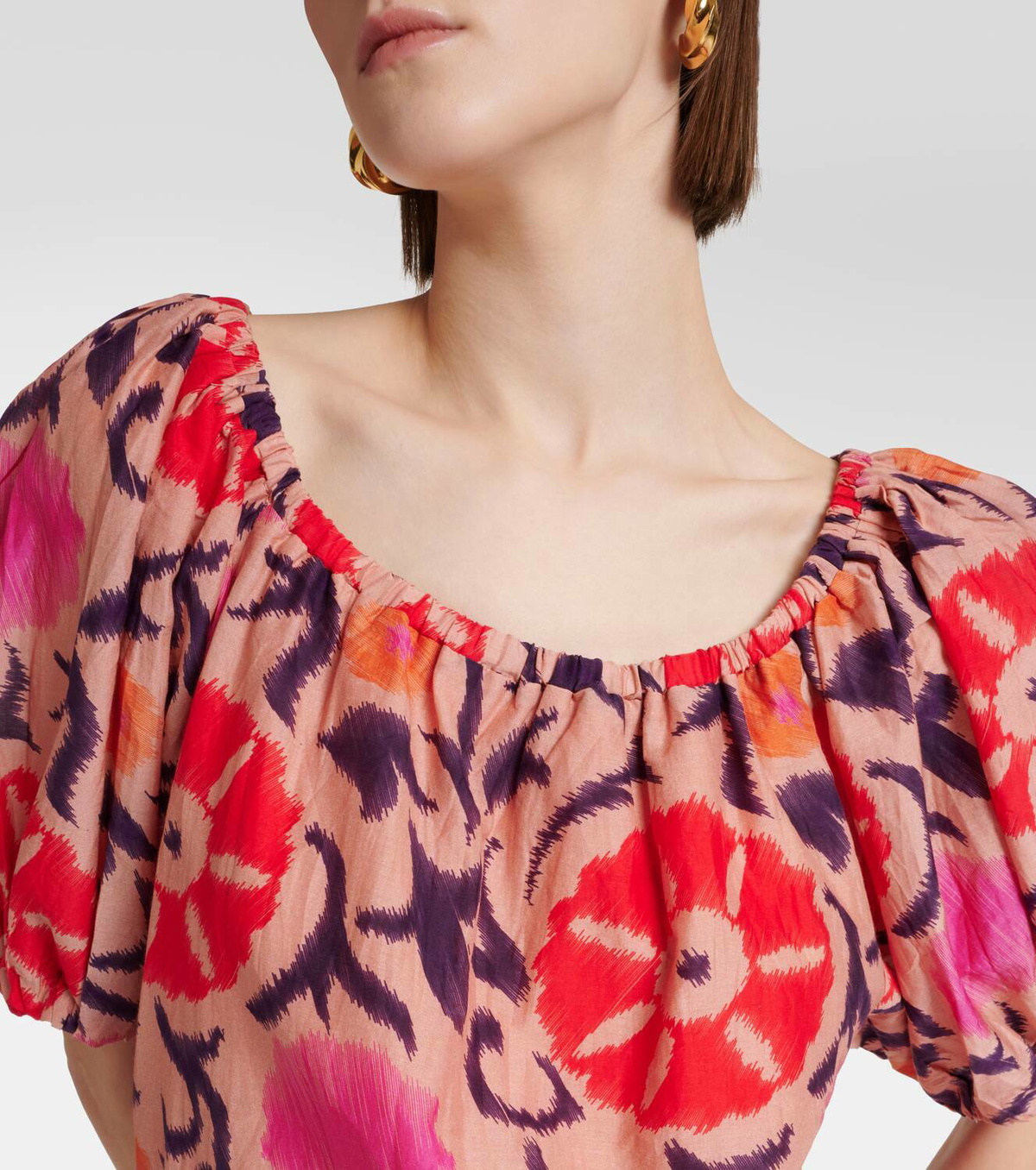 Velvet Edlin printed cotton and silk top