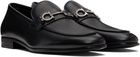 Ferragamo Black Gancini Ornament Loafers