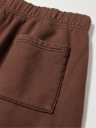 FRIENDS WITH ANIMALS - Straight-Leg Logo-Embroidered Cotton-Jersey Sweatpants - Brown