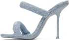 Alexander Wang Blue Julie 105mm Denim Tubular Heeled Sandals