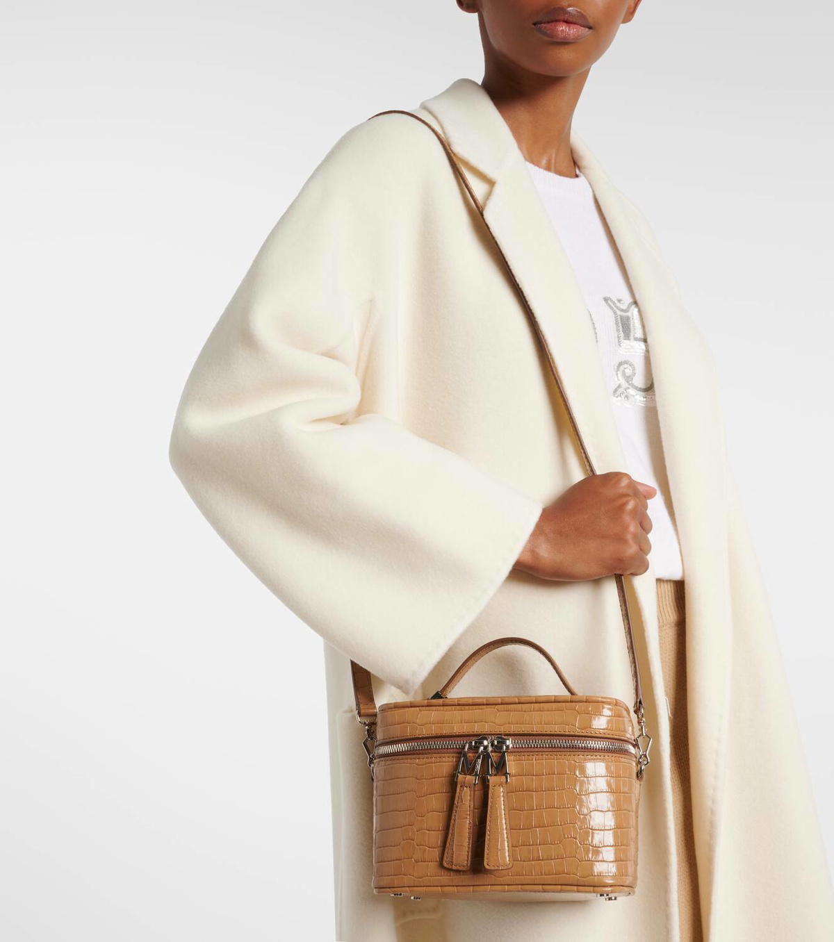Max Mara Vanity Mini croc-effect leather crossbody bag Max Mara