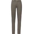 Canali - Herringbone Stretch-Cotton Trousers - Brown