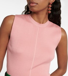 Oscar de la Renta Silk-blend tank top