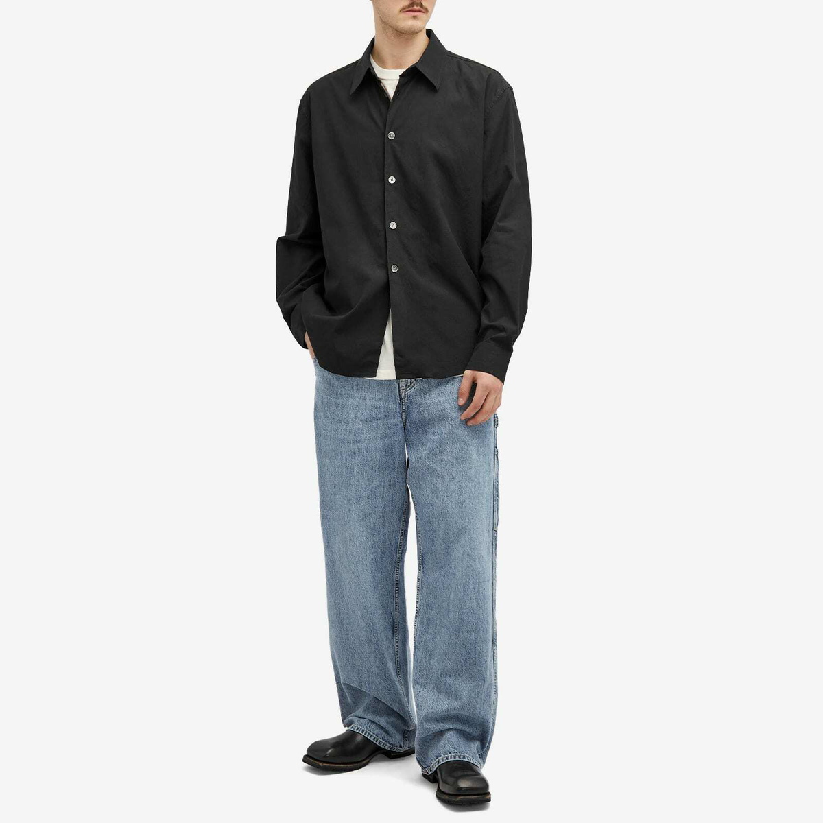 トップス OUR LEGACY BEYOND BD SHIRT 44 BLACK Our Legacy - Beyond BD Shirt Black All Day Poplin