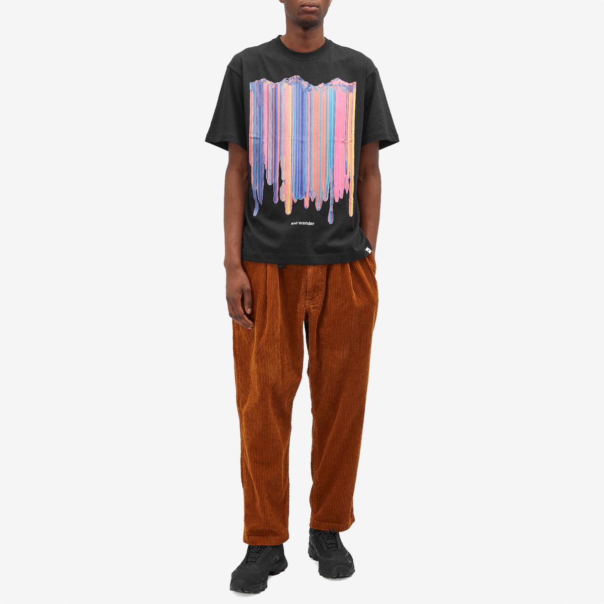 and wander Mirror Printed T-Shirt in Black