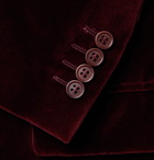 Canali - Kei Slim-Fit Cotton-Velvet Blazer - Burgundy