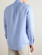 Polo Ralph Lauren - Button-Down Collar Logo-Embroidered Linen Shirt - Blue