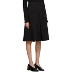 Sara Lanzi Black Wool Pleated Midi Skirt
