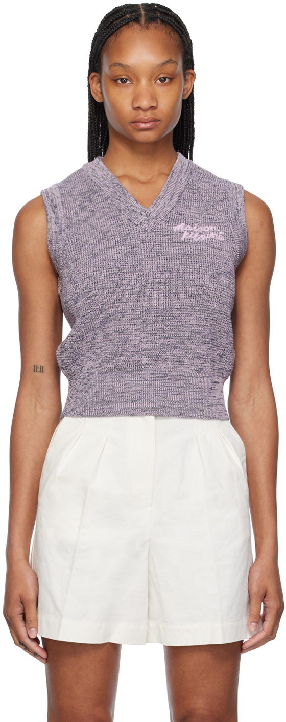 Maison Kitsuné Purple Handwriting Vest
