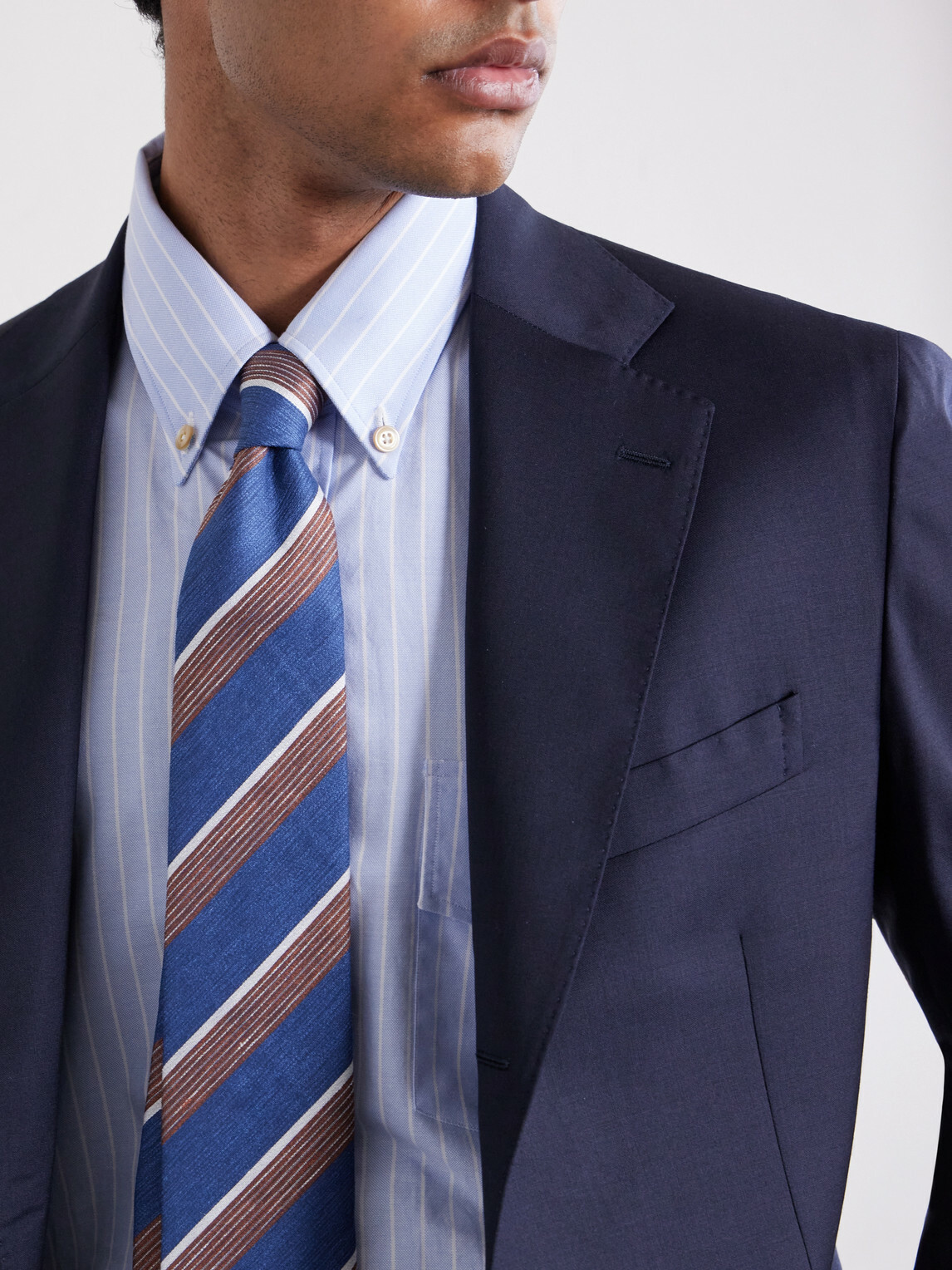 De Petrillo - Virgin-Wool Blend Suit Jacket - Blue