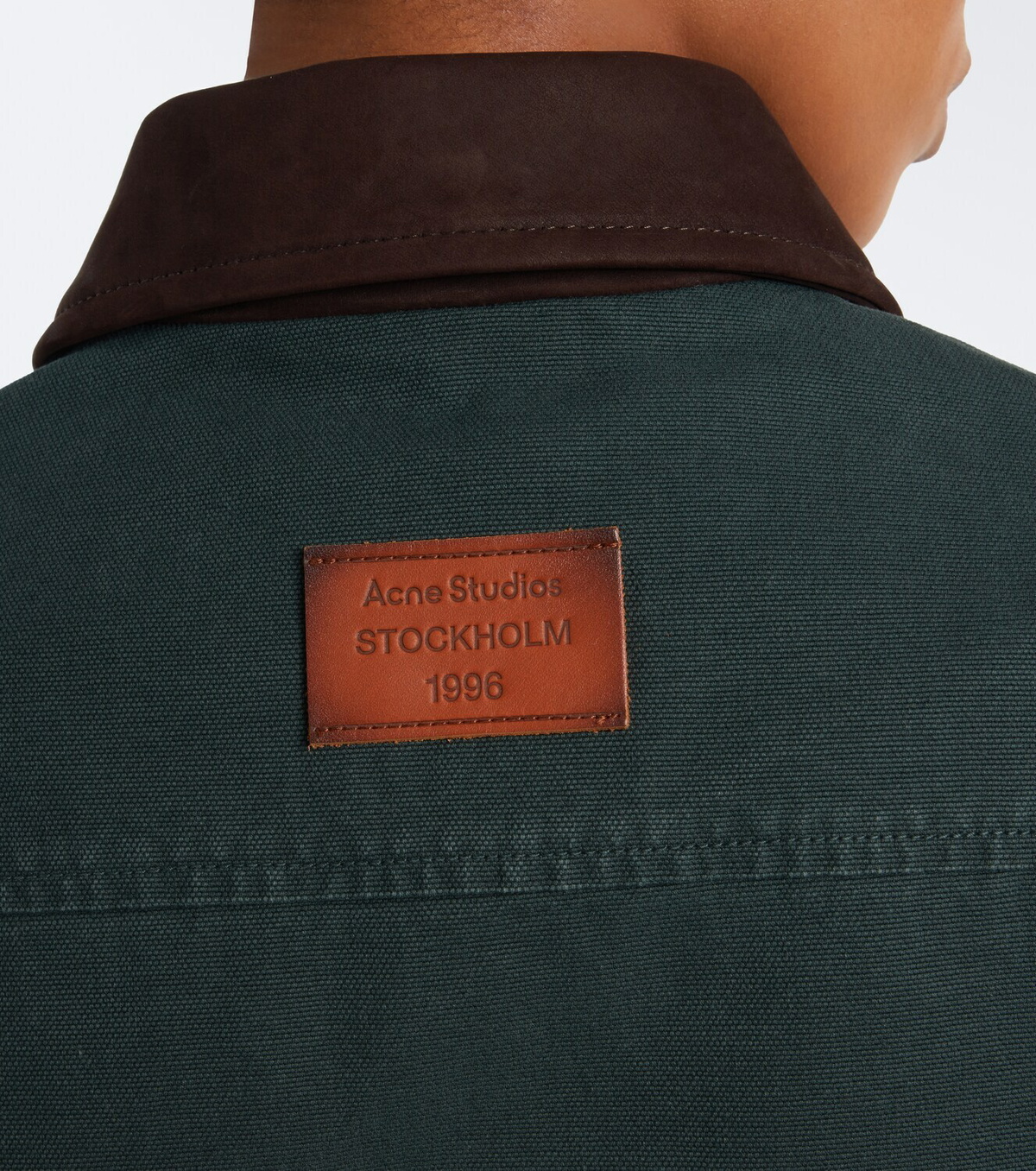Acne Studios Suede-trimmed cotton canvas jacket
