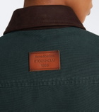 Acne Studios Suede-trimmed cotton canvas jacket