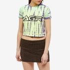 AGR Women's Logo Baby T-Shirt in G/Y Crackle
