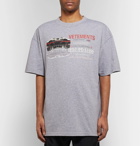 Vetements - Oversized Printed Mélange Cotton-Jersey T-Shirt - Men - Gray