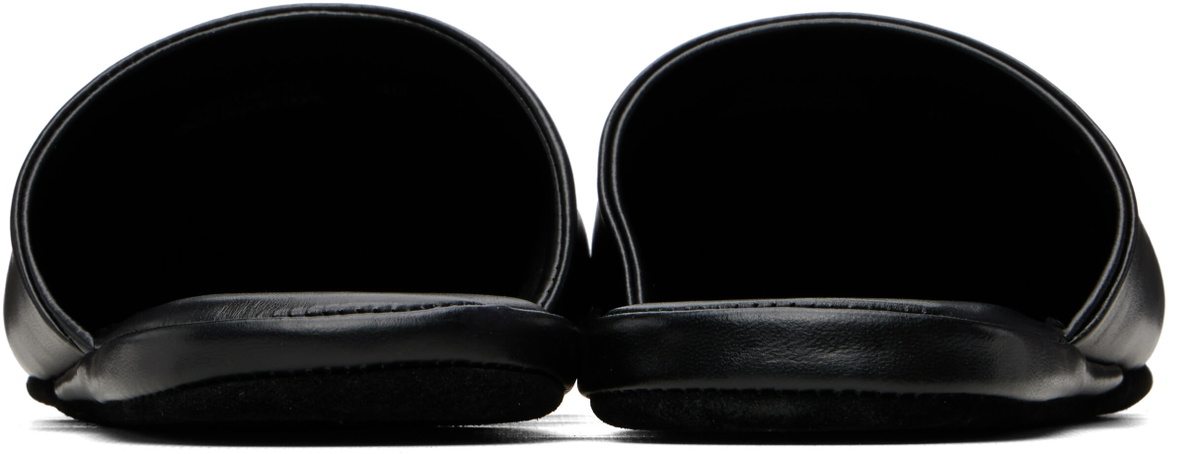 BOSS Black Leather Slippers