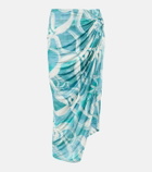 Louisa Ballou Coastline printed midi skirt