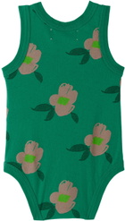 The Animals Observatory Baby Green Flowers Turtle Bodysuit