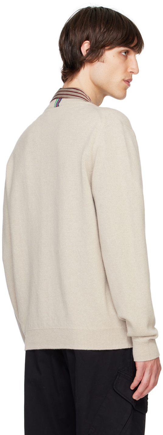 PS by Paul Smith Beige Merino Wool Cardigan