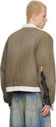 424 Khaki Military Bomber Jacket