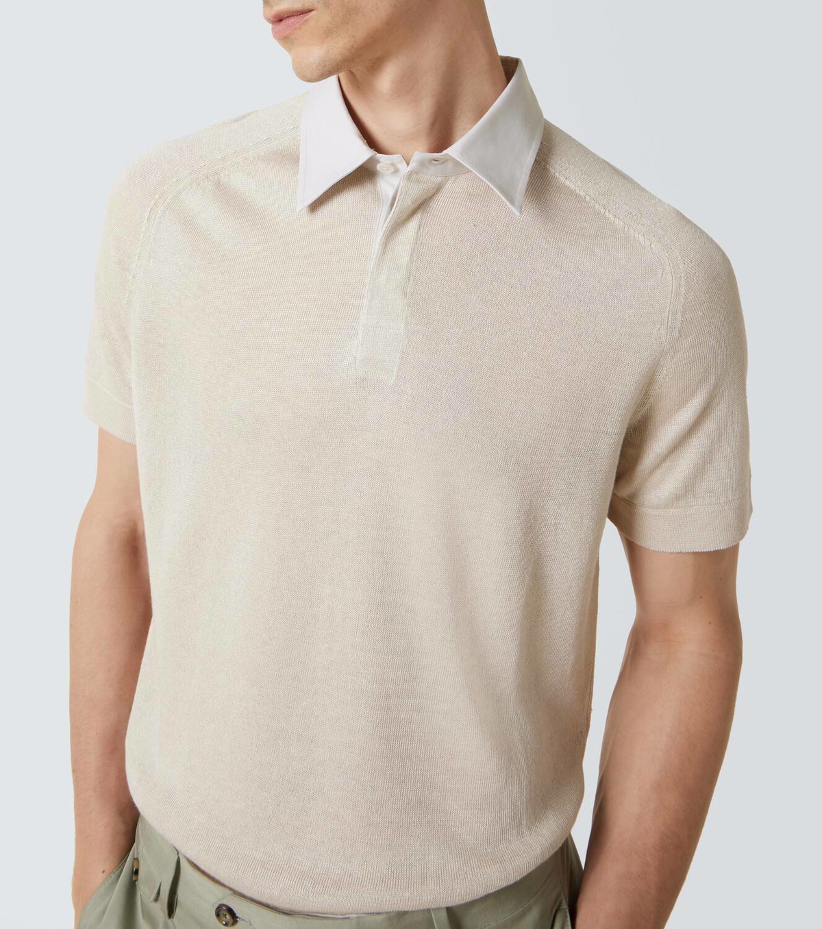 Dunhill Linen and silk polo shirt