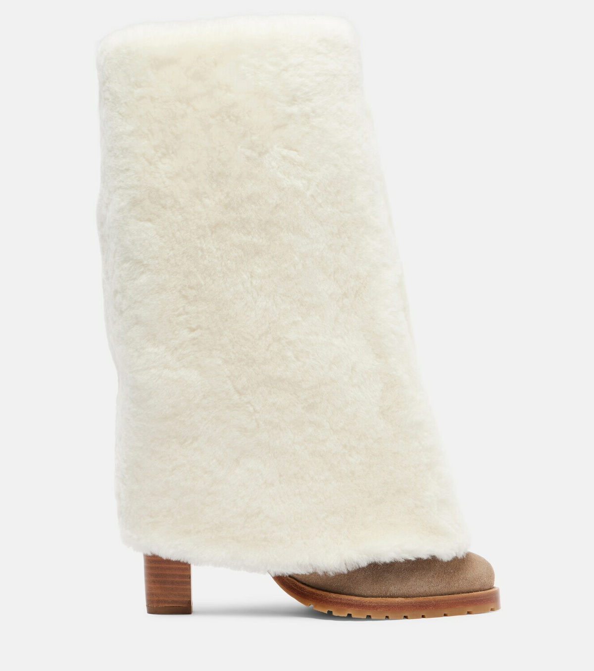 Yves Salomon Shearling and suede knee-high boots