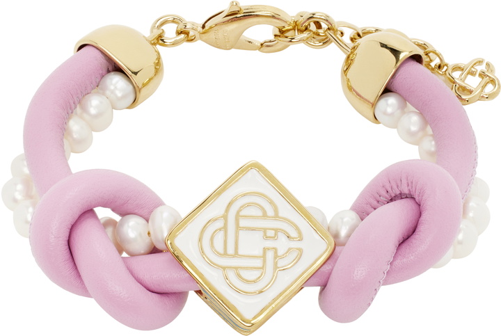Photo: Casablanca Pink & White Knotted Pearl Bracelet