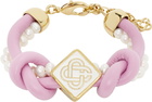 Casablanca Pink & White Knotted Pearl Bracelet